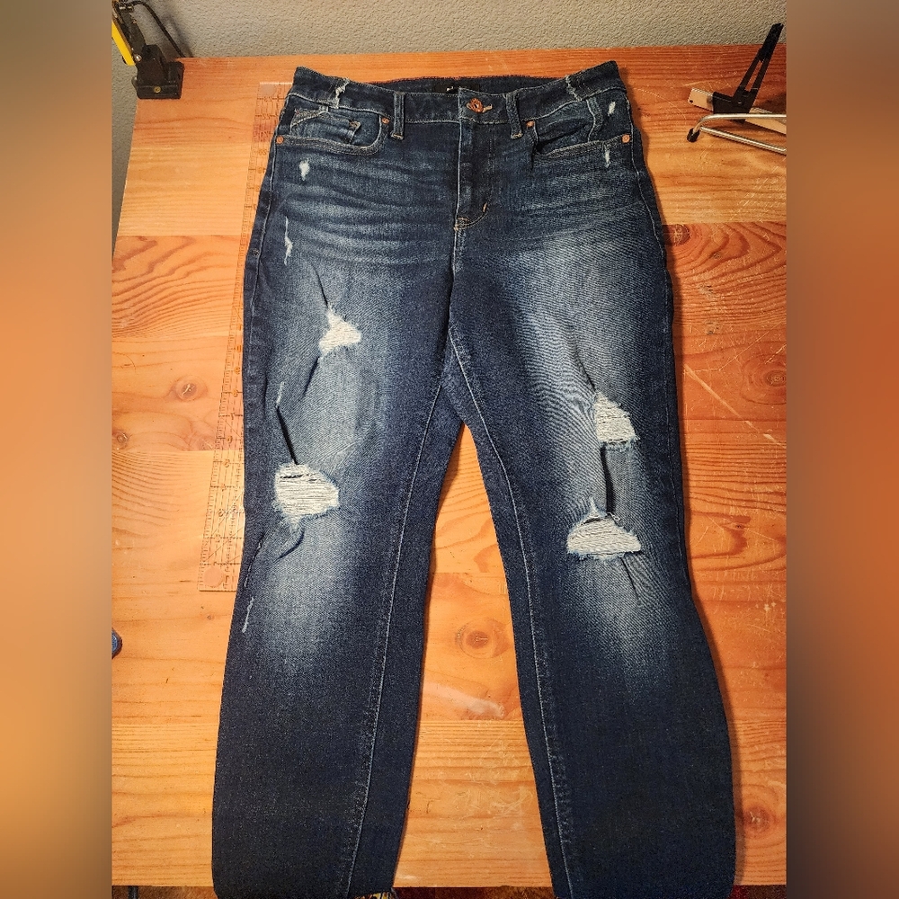 Edgely MAURICES Blue Skinny Jeans with Distressed Detailing